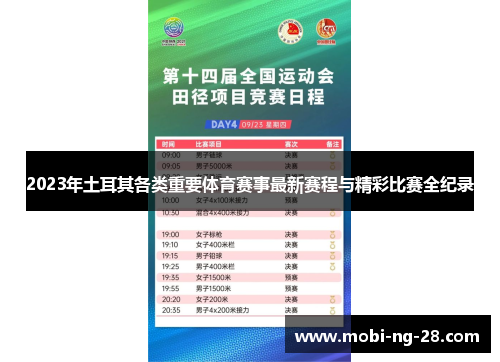 2023年土耳其各类重要体育赛事最新赛程与精彩比赛全纪录